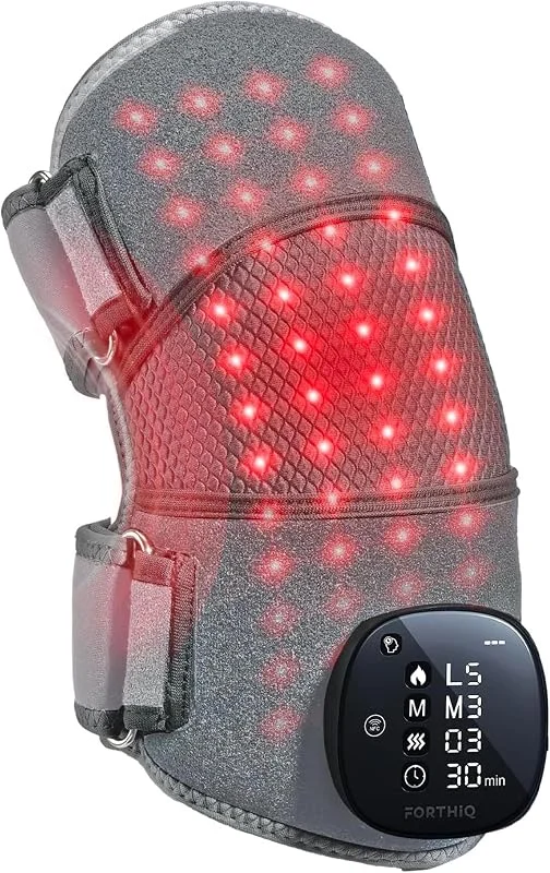 FORTHiQ RED+ Ginocchiera con calore e luce rossa, 52 luci rosse, IR — Abbigliamento riscaldato