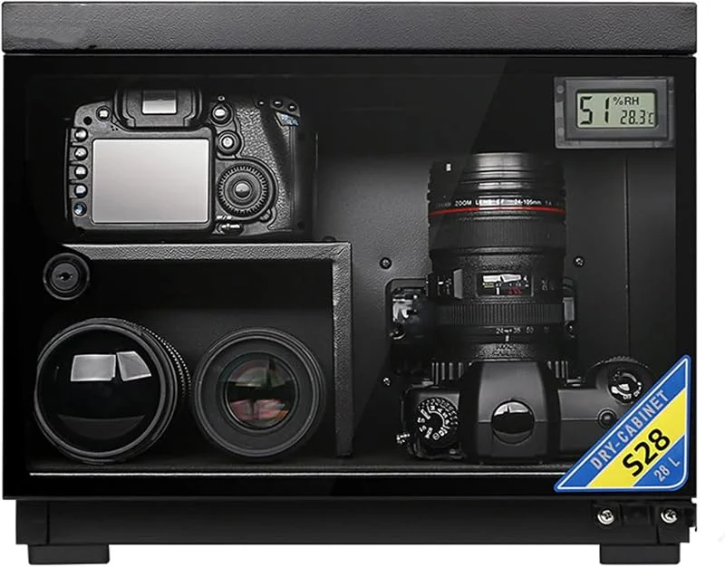 Armadio Dry Per Fotocamera, Dry Box Deumidificatore Elettronico 28L, 32L, 50L Con Controllo Dell’umidità, Armadio Antiumidità Silenzioso Con Ripiani Regolabili Per Attrezzatura Fotografica 28L