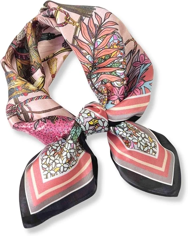 PoeticEHome Foulard in 100% Seta di Gelso Pura - Sciarpa Quadrata Donna Collo e Testa con Confezione Regalo - 68x68 cm — Abbigliamento riscaldato