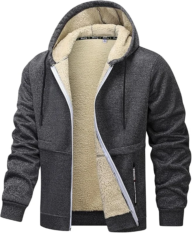 Giacca invernale da uomo, giacca foderata con cappuccio, cappotto semplice — Abbigliamento riscaldato