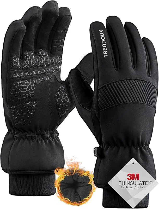 TRENDOUX Guanti Invernali Termici Antivento: Guanti Caldi Touch Screen Uomo Donna, Adatto per Ciclismo Running Alpinismo Sci Snowboard Neve Moto Guida Arrampicata Impermeabili Sportivi Lavoro — Abbigliamento riscaldato
