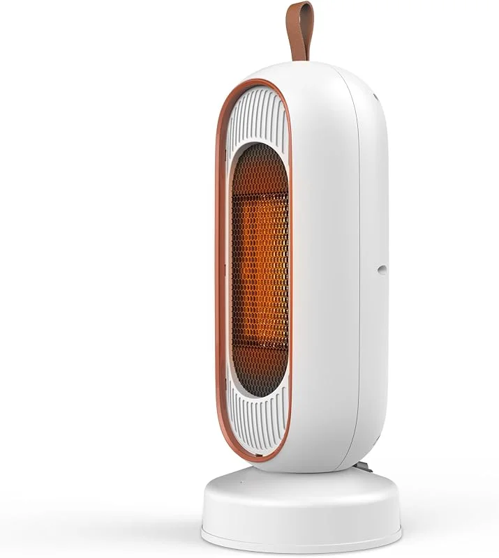 Stufetta Elettrica Basso Consumo, Stufetta Elettrica da Bagno 800W, 1300W, Termoventilatore Ceramico Portatile, Tecnologia PTC, Protezione Surriscaldamento e Ribaltamento, Per Ufficio e Camera Bianco