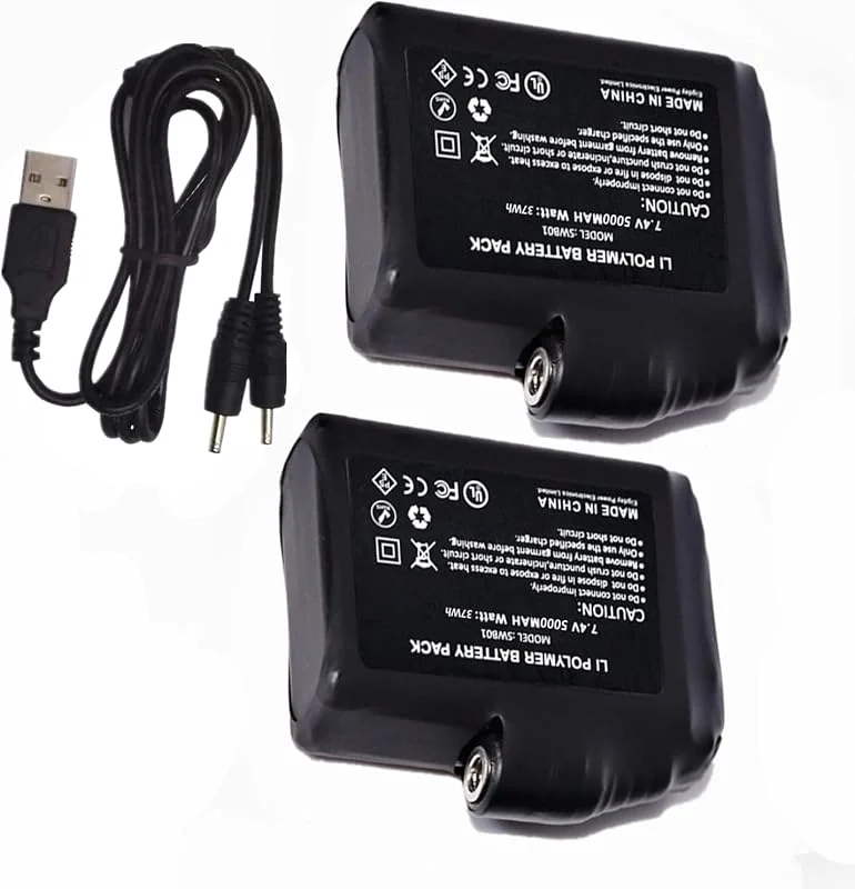 Batterie ricaricabili ai polimeri di litio da 7, 4 V, 2200 mAh, 3500 mAh, 5000 mAh, per guanti riscaldati, guanti e calzini riscaldati (5000 mAh) — Abbigliamento riscaldato