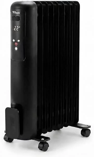 FAVEX – Termoventilatore ad olio connesso da 2000 W – WiFi Tuya Smart – Telecomando – Riscaldamento da 15 a 20 m² – Temperatura regolabile da 10 a 35 °C