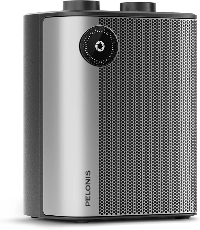 PELONIS Mini termoventilatore in ceramica, 2000 W, riscaldamento rapido 2S, 3 livelli + ventola, protezione da surriscaldamento e ribaltamento, riscaldamento silenzioso da tavolo per ufficio
