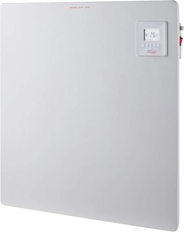 Melchioni Family Pannello riscaldante, Ceramica, Display Digitale, Timer settimanale, Risparmio energetico, Protezione surriscaldamento, Sensore apertura finestre, Bianco, 59.8 x 59 x 1 cm