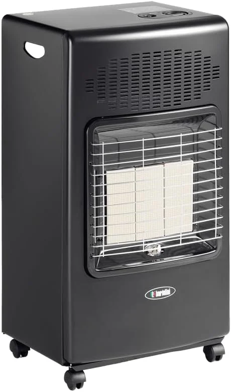 Stufa A Gas GPL Nera Bartolini Helios 3 Mattoni Infrarossi 4.2 KW — Riscaldamento