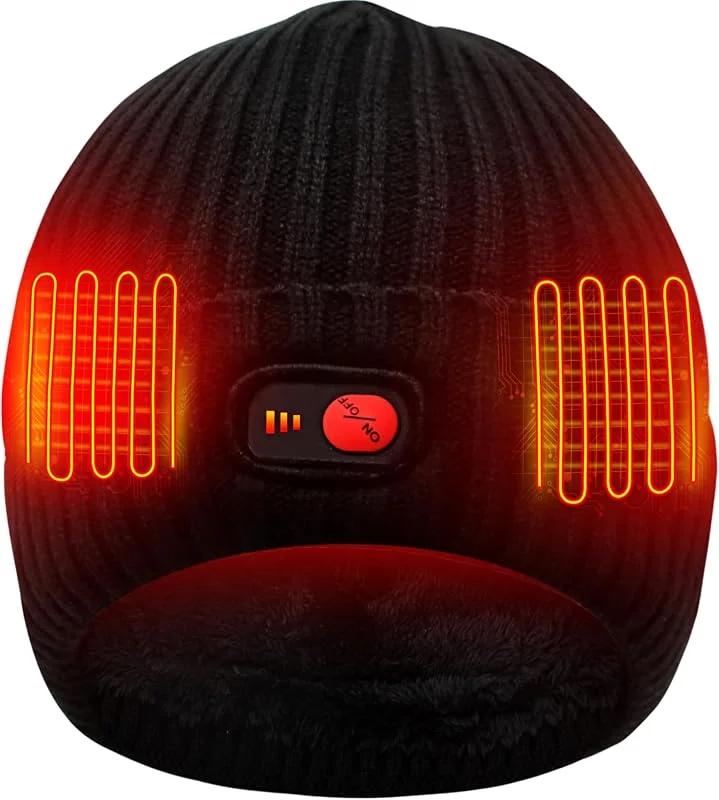 Svpro Berretto riscaldato per uomini e donne, Cappellino invernale ricaricabile elettrico, Caldo a batteria lavabile, Nero, Taglia unica — Abbigliamento riscaldato