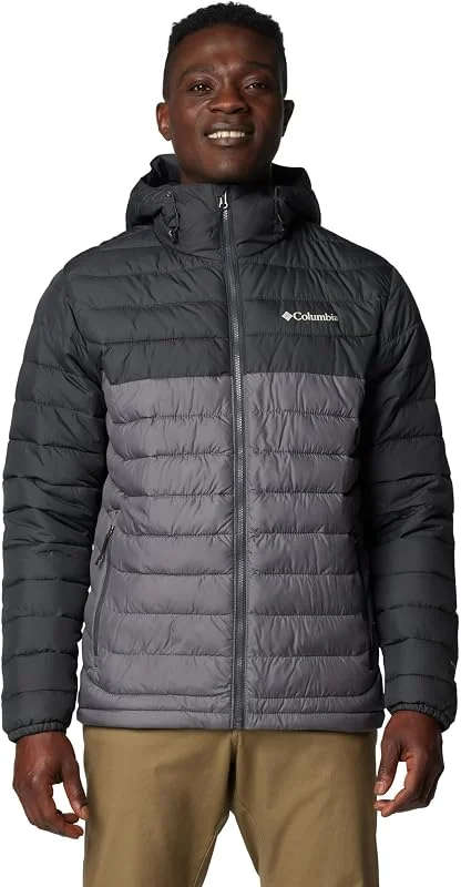 Columbia Powder Lite II Hooded Jacket, Piumino Con Cappuccio Uomo — Abbigliamento riscaldato