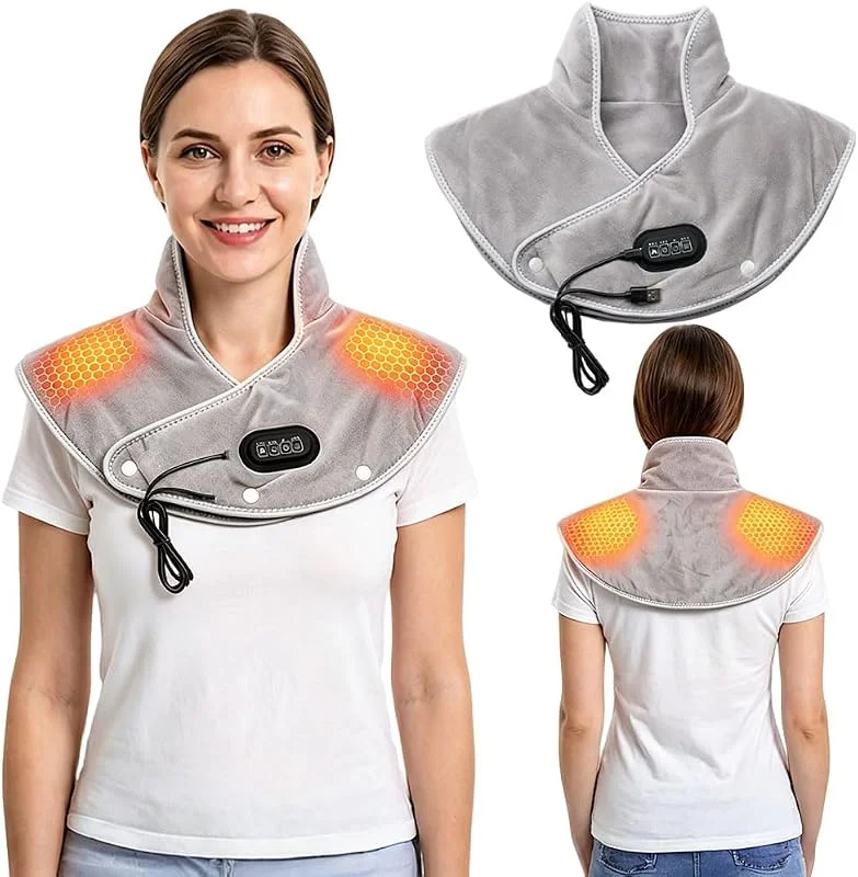 Termoforo Cervicale e Spalle, 5000mAh Scaldacollo Elettrico Per Cervicale — Riscaldamento