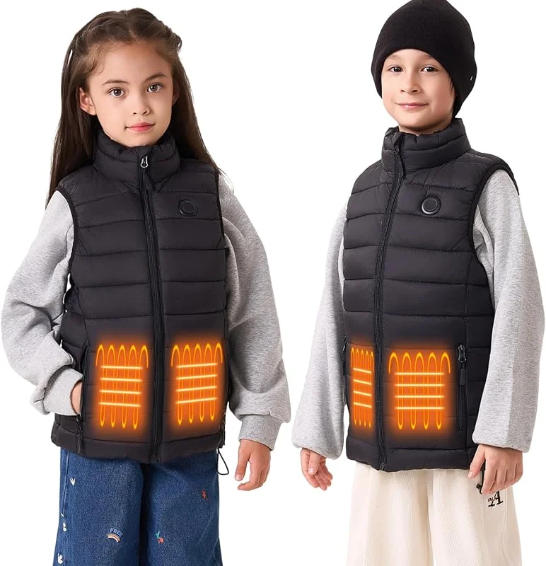 Gilet Riscaldato per bambini, maglia riscaldata elettrica, Dotato di batteria da 7.4V 10000mAh — Abbigliamento riscaldato