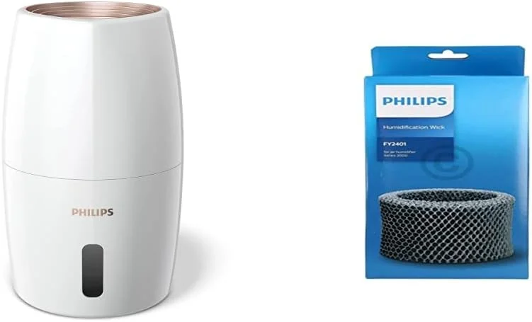 Philips 2000 Series Umidificatore D'aria - 32m² Umidificatore d'ambiente, NanoCloud, 3 Velocità, Modalità Sleep, Serbatoio 2 litri (HU2716, 10) & FY2401, 30 Filtro di Umidificazione