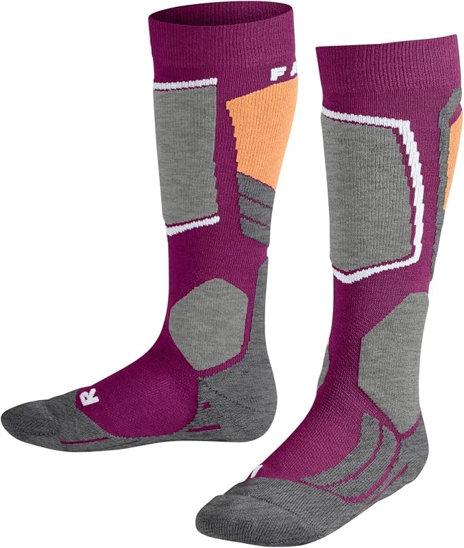 FALKE unisex bambini SK2 calzini da sci imbottitura media protezione tibia — Abbigliamento riscaldato