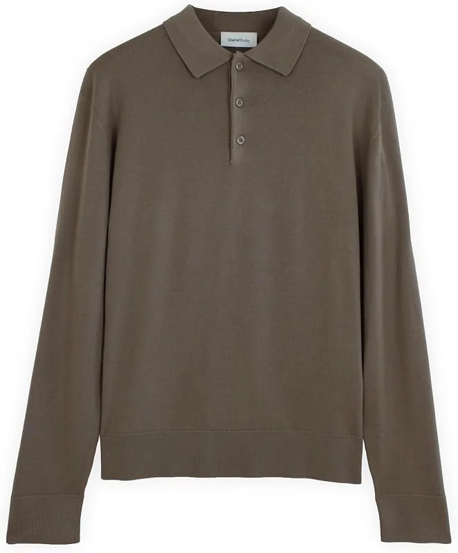 Diana Studio - Polo in Cashmere e Lana Merino, Uomo, Maniche Lunghe, Casual Fit — Abbigliamento riscaldato