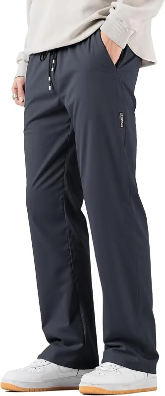 AIEOE Pantaloni termici da uomo, foderati, invernali, caldi, pantaloni sportivi per attività all'aria aperta, con fodera in pile, tasche elastiche in vita — Abbigliamento riscaldato