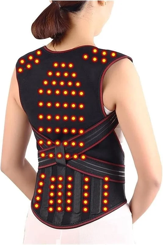 Tutore Lombare Autoriscaldante Fisioterapia 108 Magneti Cintura di Supporto per Tutta La Schiena Correttore Posturale Gilet Riscaldato A Corsetto per Mezza età E Anziani(M) — Abbigliamento riscaldato