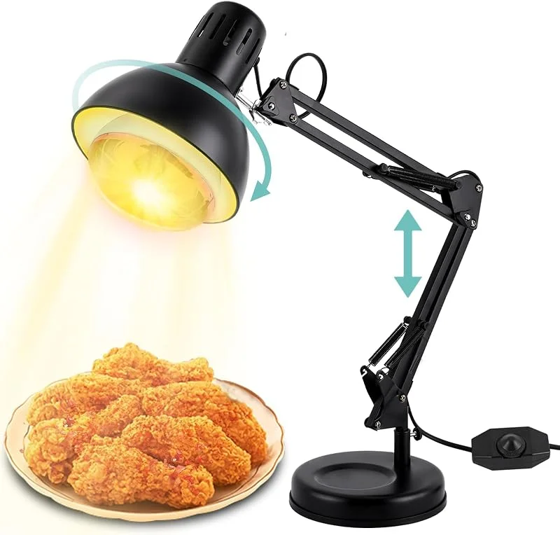 YJINGRUI Lampada termica da cucina, a infrarossi, girevole a 360°, 250 W — Riscaldamento