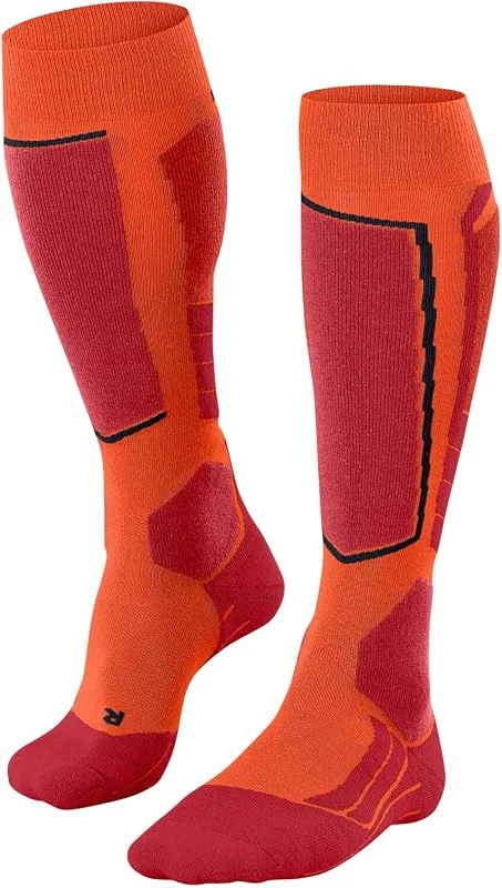FALKE uomo SK2 Wool calzini da sci traspiranti asciugatura rapida termoregolanti antiodore lana filo funzionale imbottitura media protezione tibia spessi caldi 1 paio — Abbigliamento riscaldato