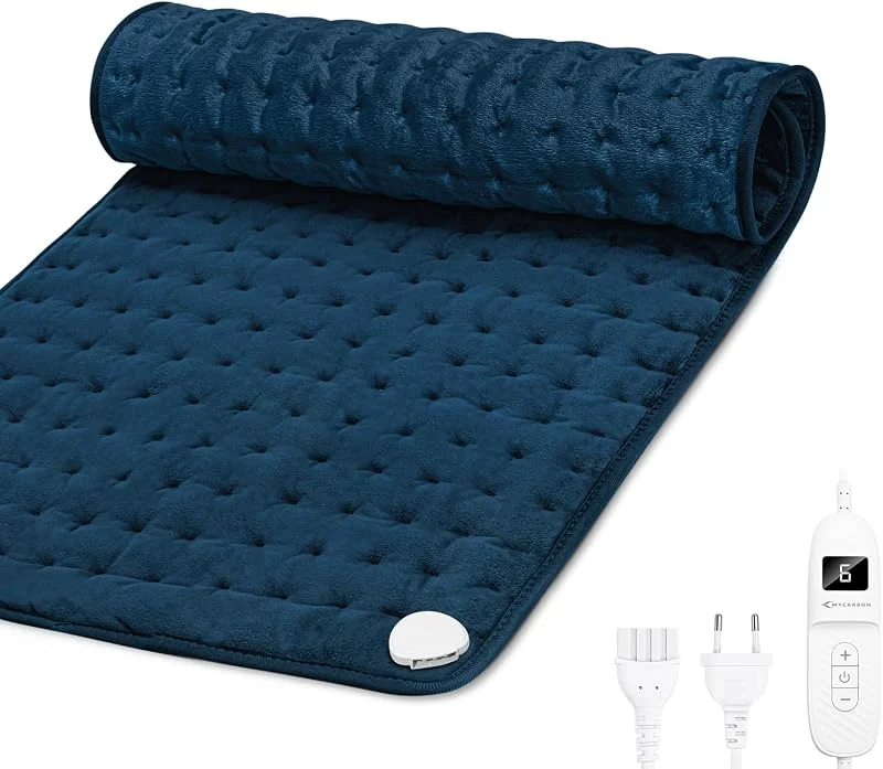 MYCARBON Termoforo Elettrico 60x30cm 6 Temperature Timer 120min Lavabile — Riscaldamento
