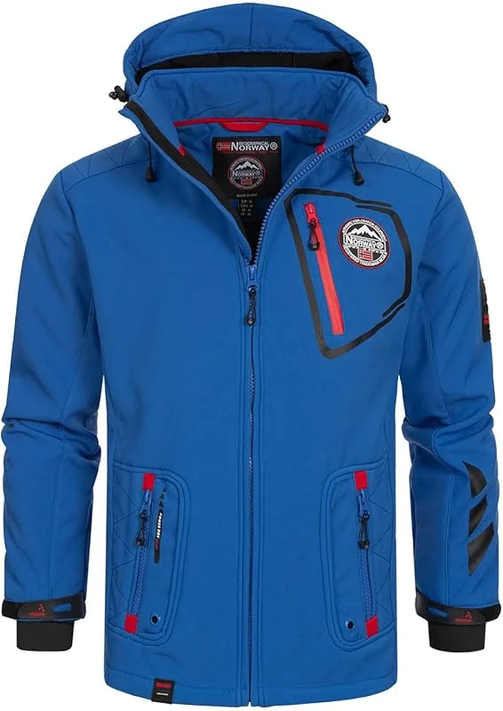 Geographical Norway Tacebook Men - Giacca Softshell Uomo Cappuccio Impermeabile - Giubbotto invernale Antipioggia Esterno - Escursionismo Sci Autunno Inverno Primavera — Abbigliamento riscaldato
