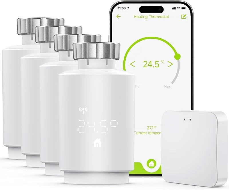 Valvola Termostatica Smart Zigbee per Termosifoni e Radiatori, 4 Packs — Riscaldamento