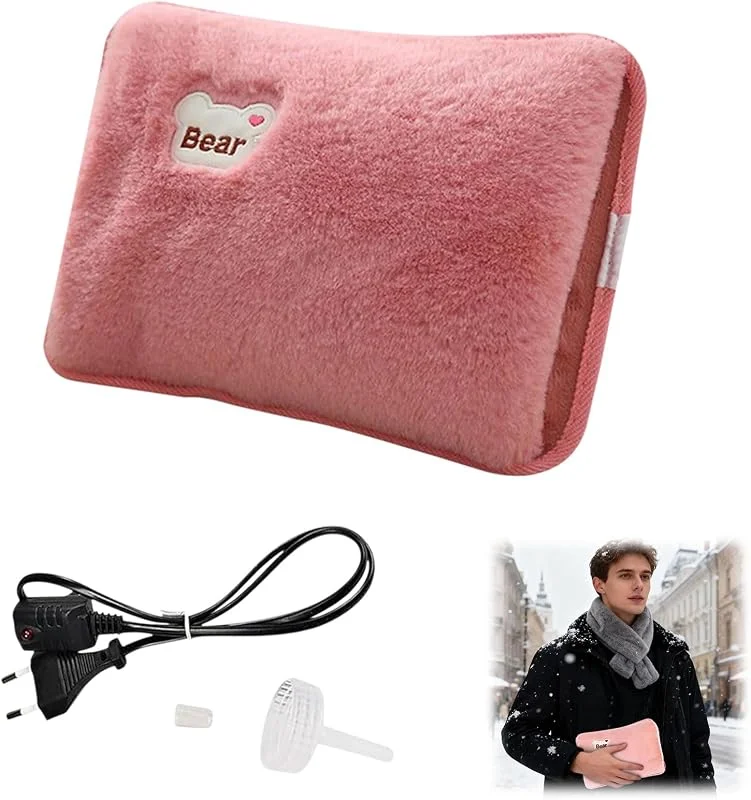 Borsa Acqua Calda Elettrica, Scaldino Elettrico Scaldamani, Scaldino In Peluche, Scaldapiedi, Borsa Dell'Acqua Calda Con Rivestimento Morbido, Portatile e Ricaricabile, per Giornate Fredde, Rosa — Riscaldamento