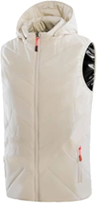 Gilet riscaldato, Giacca riscaldata, Cappuccio Invernale, Capospalla Leggero, Gilet Invernale da Esterno (Senza Batteria)(Blanc, M(50-55kg)) — Abbigliamento riscaldato