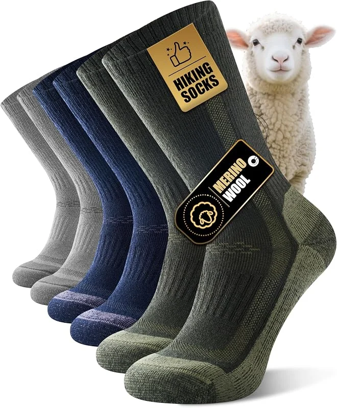 Calze Termiche Trekking Uomo Donna in Lana Merino, 3, 5 Paia — Abbigliamento riscaldato