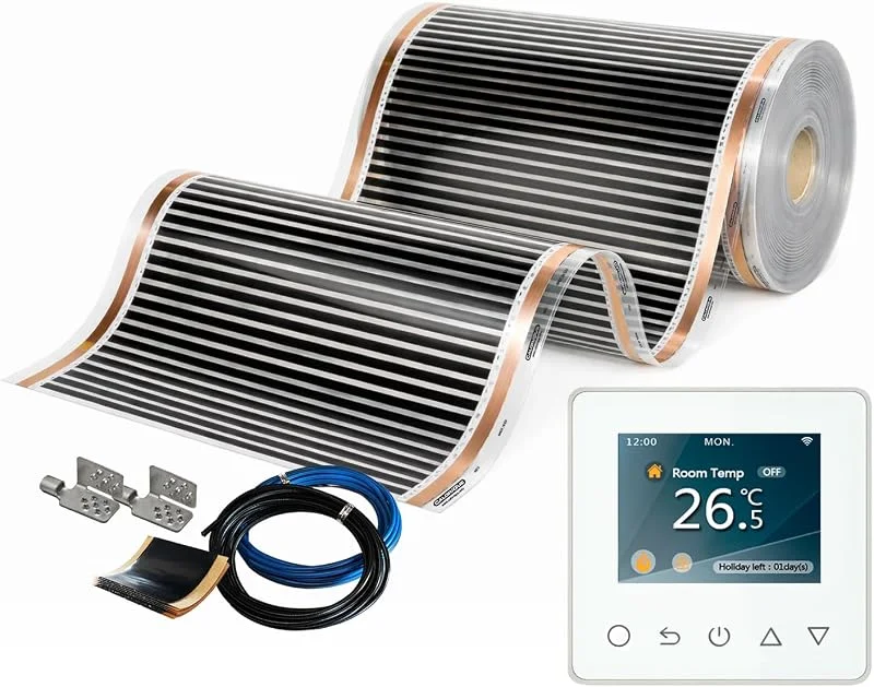 Pellicola Riscaldante a Infrarossi CALORIQUE NEO – Larghezza 50 cm – Copertura 2, 0 m² – 150 W, m² – Riscaldamento Elettrico per Pavimento, Parete e Soffitto – con Termostato WiFi ET81