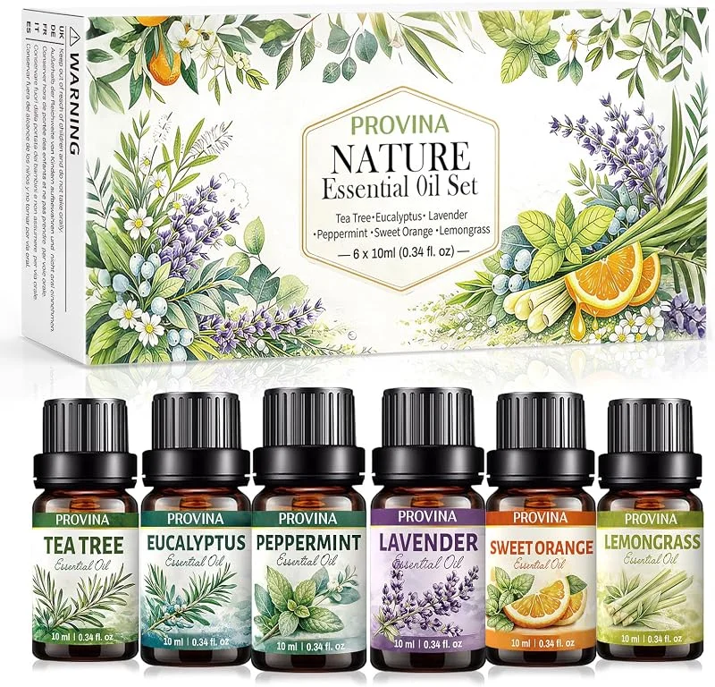 Set di oli essenziali 6 x 10 ml profumi naturali per diffusore — Umidificatore