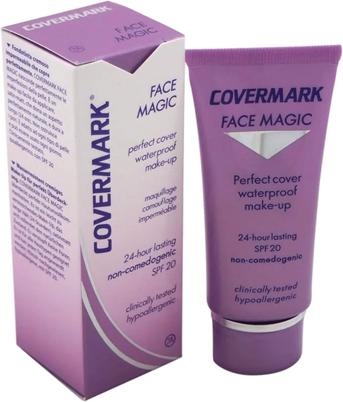 Covermark Fondotinta Waterproof Face Magic, Ipoallergenico e Non Comedogenico, SPF 20, Per Tutti i Tipi di Pelle, Formula Cremosa e Senza Acqua, Colore 7A, Formato 30 ml — Trucco