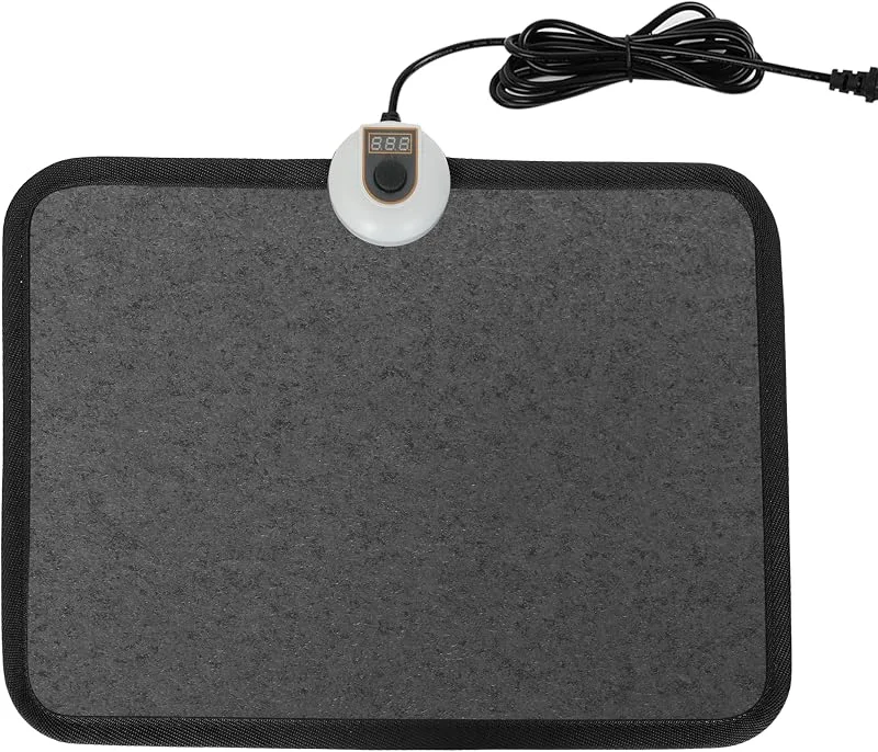 Scaldapiedi elettrico, 55 W, 230 V, con 7 livelli di temperatura, interruttore a pedale per auto, impermeabile, antiscivolo, per tutti i pavimenti (nero) — Riscaldamento