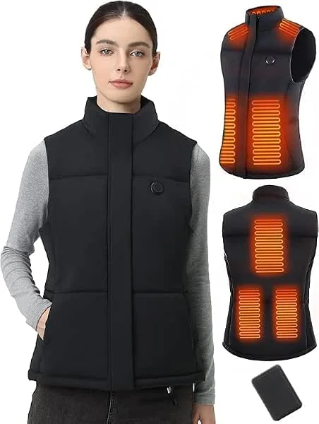 Mincoo Gilet Riscaldato Donna: Gilet Riscaldante Con Batteria 5V 10000mAh - Giubbotto Riscaldante Giubbotto Riscaldato Per Escursionismo All'aperto Caccia — Abbigliamento riscaldato