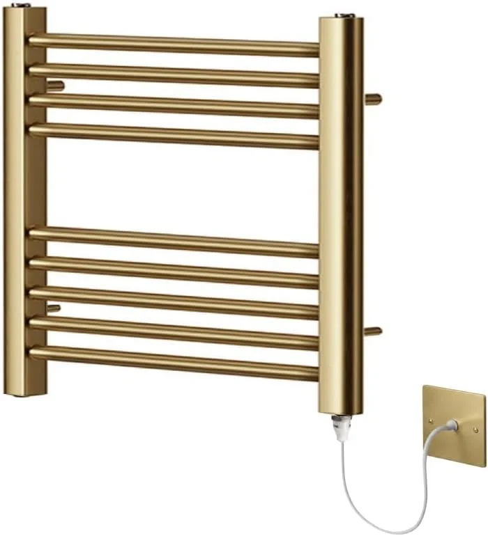 Scaldasalviette elettrico in ottone spazzolato, 400 x 600 mm (larghezza x altezza) — Riscaldamento