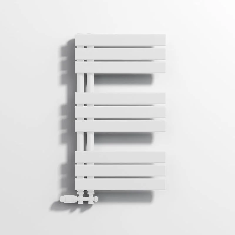 VANCOCO Radiatore da Bagno per Bagno, scaldasalviette, Bianco, Piatto, 800 x 450 cm, con Attacco Laterale 50 — Riscaldamento