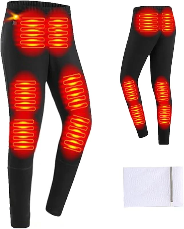 Pantaloni Riscaldati per Esterni con 3 modalità di Livello Biancheria Intima Termica Riscaldata Leggings Riscaldanti Elettrici A 12 Zone per Uomo E Donna, Men, L — Abbigliamento riscaldato