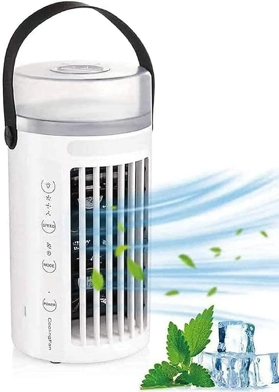 Raffreddatore d'Aria Evaporativo Portatile, Mini condizionatore Personale, Purificatore evaporativo, Umidificatore con USB, 2 Modelli e ventole di Raffreddamento Desktop a 3 velocità per la casa
