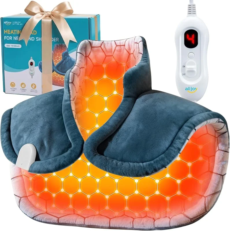ALLJOY Termoforo Cervicale e Spalle, Cuscino Cervicale Riscaldante 58x48cm — Riscaldamento