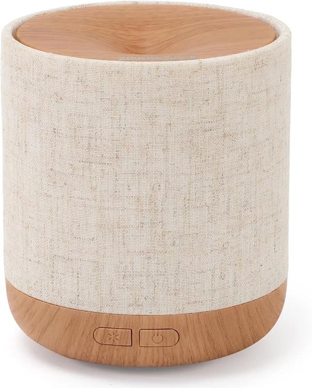 Diffusore di oli essenziali da 200 ml con copertura in tessuto e lampada da notte, Diffusore di aromi ultrasonico, Umidificatore con luci, Decorazione per la camera, Piccolo