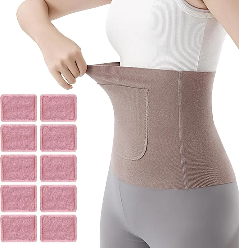 Fascia termica da donna, comoda cintura elastica portatile con 10 scaldamuscoli, fascia addominale termica, per inverno, sci, escursionismo, caccia, campeggio, sport all'aperto, ufficio, lavoro — Abbigliamento riscaldato