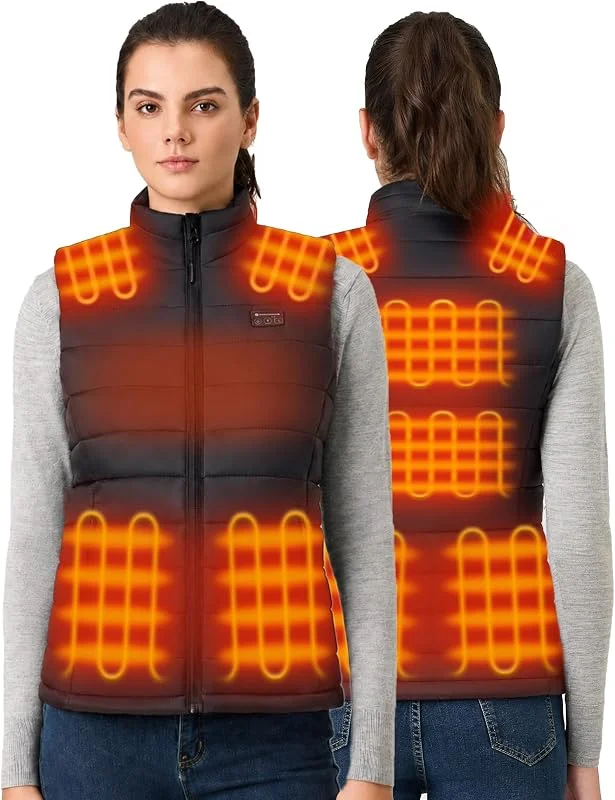 Gilet Riscaldato Donna con Batteria Inclusa 16000mah 7.4v, Leggero Gilet Donna Riscaldato per Sci, Motociclismo e Attività All'aperto Caccia — Abbigliamento riscaldato