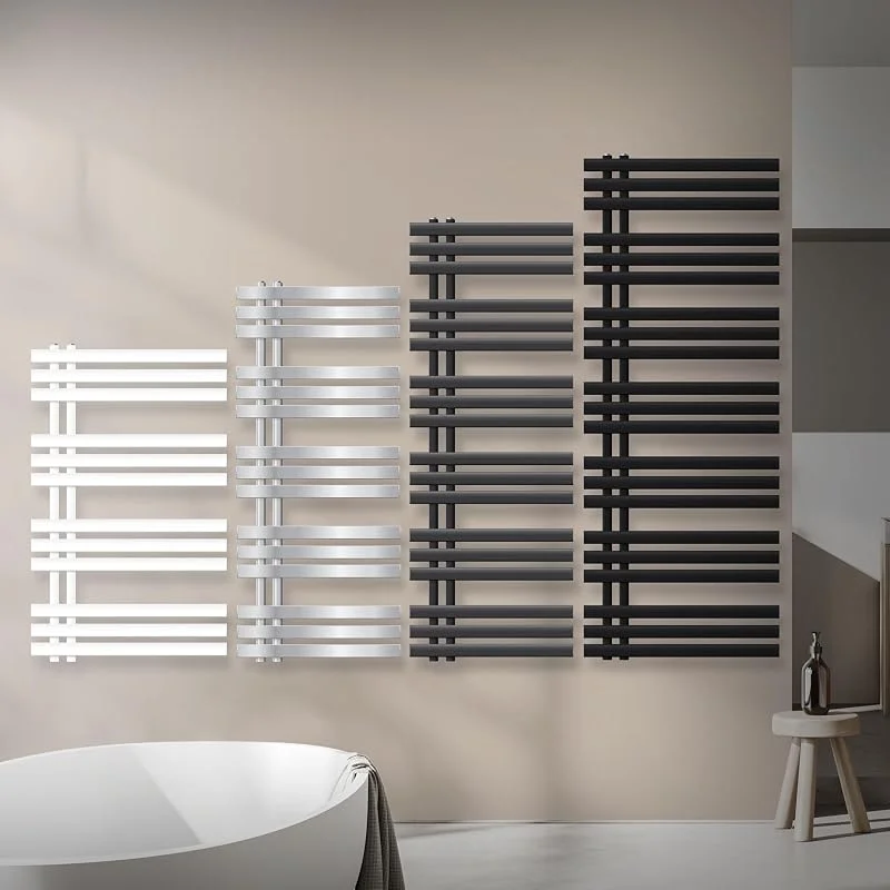 LuxeBath Radiatore da Bagno Iron EM 500x1000 mm Antracite, Termoarredo Piatto in Acciaio con Connessione Laterale, Scaldasalviette Moderno, Calorifero Verticale per Riscaldamento Domestico