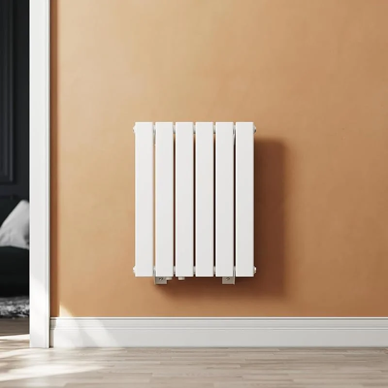 Radiatore da bagno 600x465 mm Radiatore verticale Radiatore piatto Radiatore piccolo Collegamento laterale Scaldasalviette in design bianco Pannello monostrato Radiatore a parete — Riscaldamento