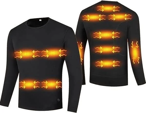 Set di Biancheria Intima Riscaldata Me Thermal Uderwear USB Electric Log Johs Set con Leggings in Pile, Shirt, S — Abbigliamento riscaldato