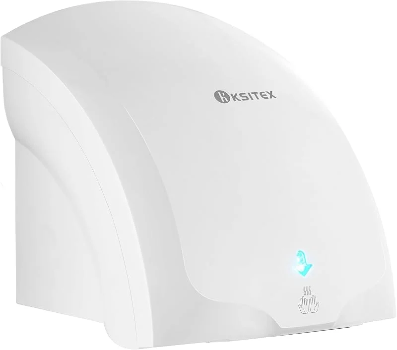 Asciugamani Elettrico Commerciale, Asciugatura Alta velocità Fredda e Calda, Asciugamani a Muro con Luce Pilota Elettrico Automatico per Bagno, Hotel, Ristorante, Cucina, 1400 W, Bianco — Riscaldamento