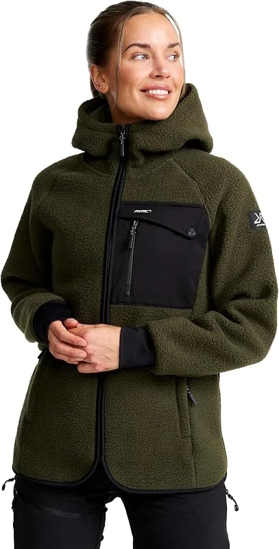 RevolutionRace Sherpa Hoodie da Donna, Giacca in Pile Ottima per le Escursioni e le Avventure All'aria Aperta — Abbigliamento riscaldato
