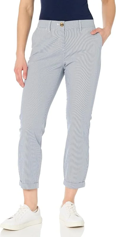 Nautica Pantaloni Chino Montauk, Blu, Bianco, 38 Donna — Abbigliamento riscaldato