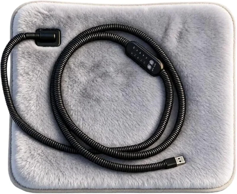 Tappetino Riscaldante per Gatti Morbido Peluche Antiscivolo Timer USB — Riscaldamento