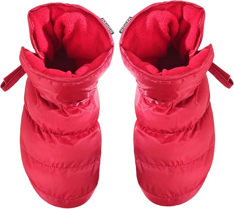 Pantofole in Piumino Stivaletti in Piuma Rossi Caldi Ispessiti Alti Scaldapiedi Antiscivolo Silenziosi per Donna Casa Coperta, 38-39, Stivaletti — Abbigliamento riscaldato