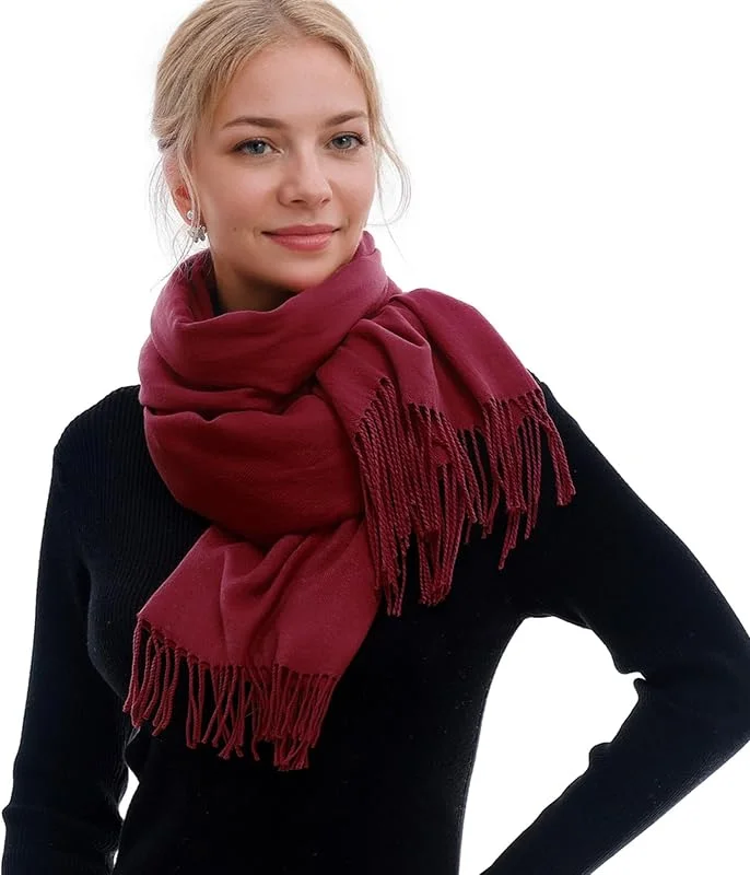 RIIQIICHY Sciarpa Donna Invernale Pashmina Scialle Caldo Stola Regalo Donna Sciarpone Inverno — Abbigliamento riscaldato